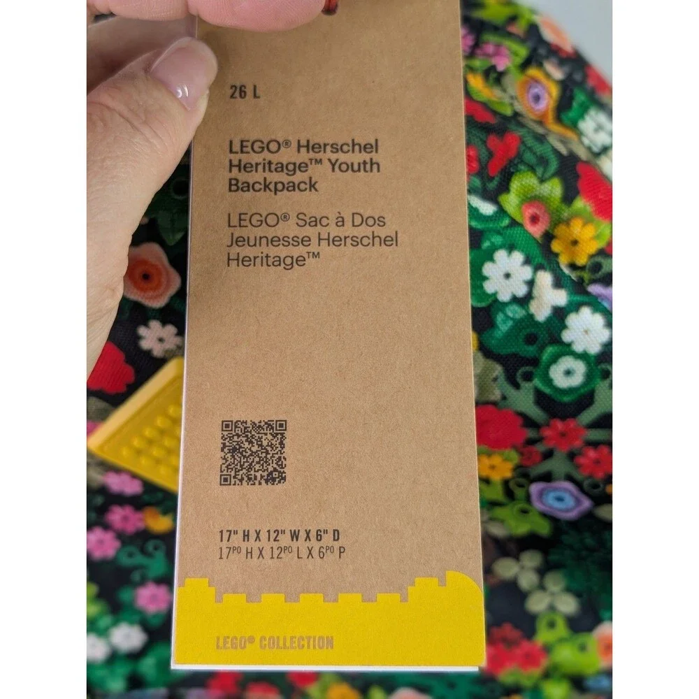 LEGO Herschel Heritage Youth Backpack Scavenger Hunt Meadow Floral NWT